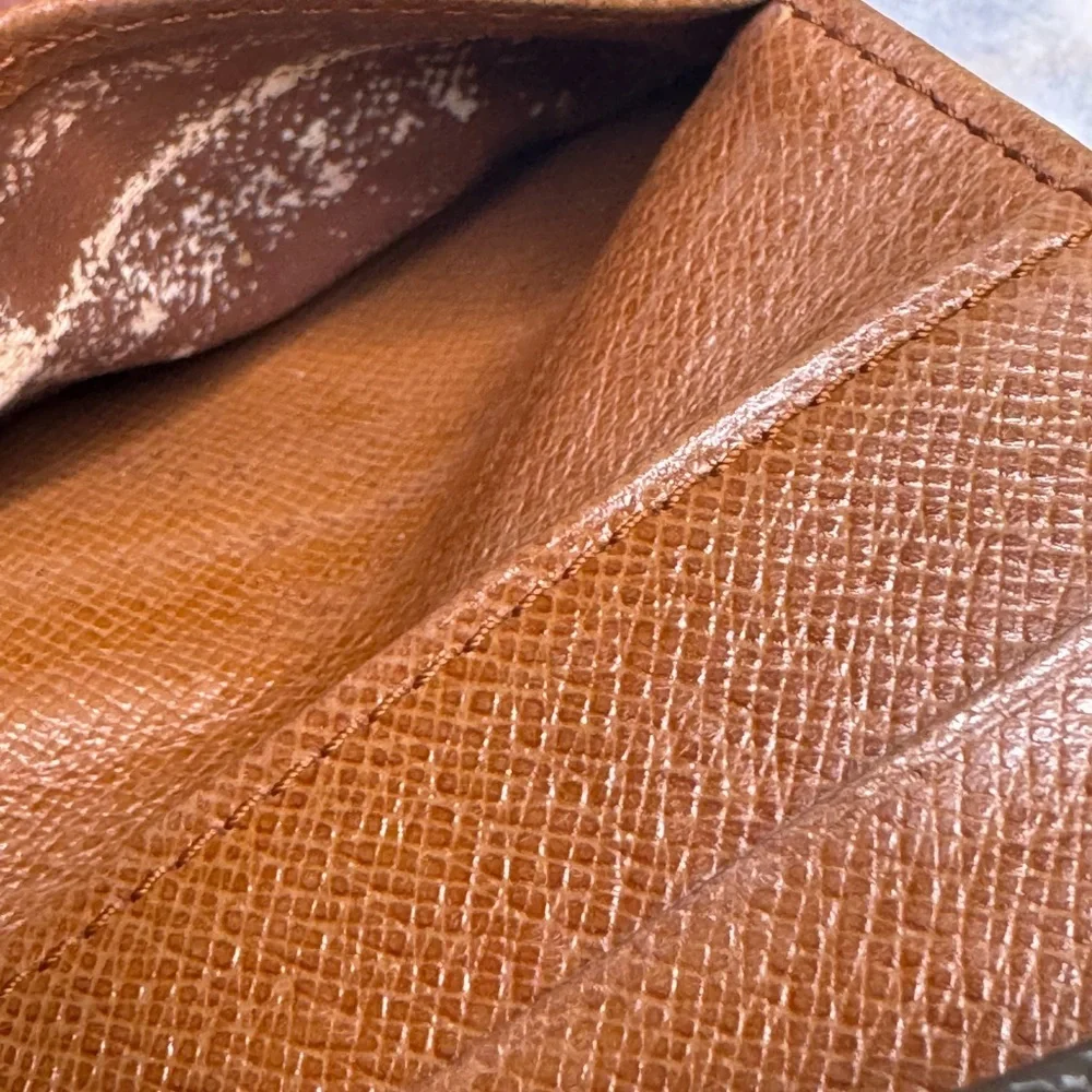 Louis Vuitton Brown Monogram Wallet with Gold Button